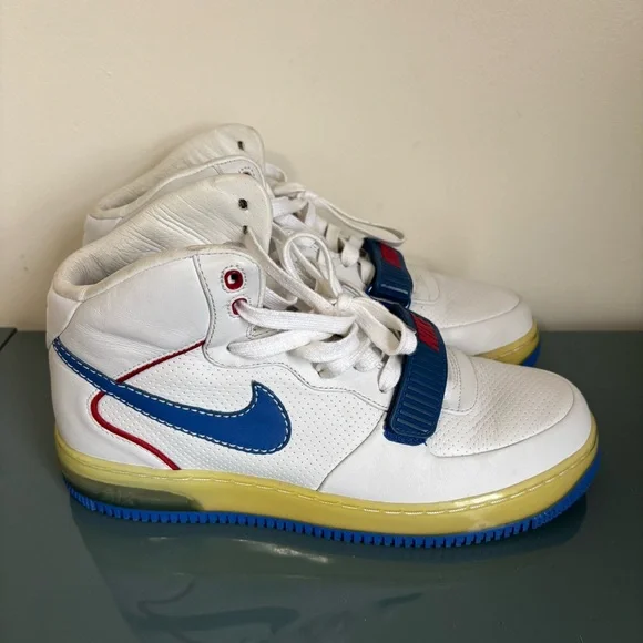 Nike Air Force 1 Mid Supreme Max Air CB Barkley•Size 9•White Blue Red•Rare• - Picture 9 of 16